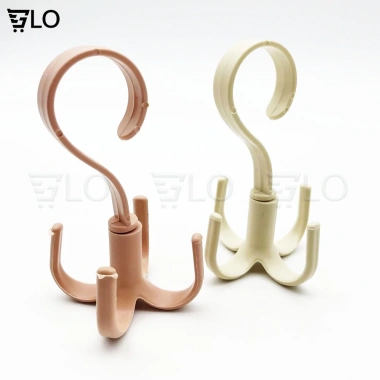 Móc Nhựa Xoay 360° 4 Chấu - Treo Đồ, Phơi Quần Áo, Túi, Giày Dép - Chịu Lực Cao, Giá 13.125k 2