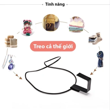 Móc treo 5 tầng thép không gỉ – Treo mũ, khăn, túi xách, quần áo, giá 16.000₫ 5