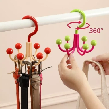 Móc Treo Áo 6 Nhánh Xoay 360 Độ - Thiết Kế Tròn Gọn Gàng, Giá Chỉ 15.000đ 2