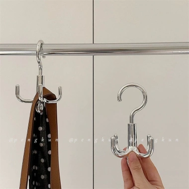 Móc treo đa năng 4 móng xoay không đục lỗ - Bảo quản túi, mũ, thắt lưng, tủ quần áo 3