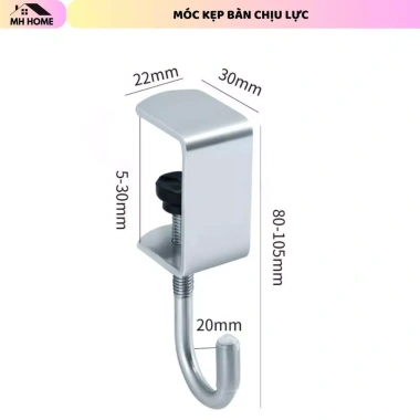 Móc Treo Đồ Balo Cao Cấp Kẹp Cạnh Bàn Xoay 360 Độ Tiện Lợi Không Khoan Tường 2