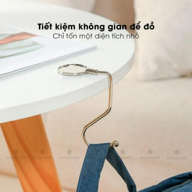 Móc Treo Đồ Kim Loại Đa Năng Gắn Cạnh Bàn Không Dán - Nhỏ Gọn, Chịu Lực Tốt - Automatik 8