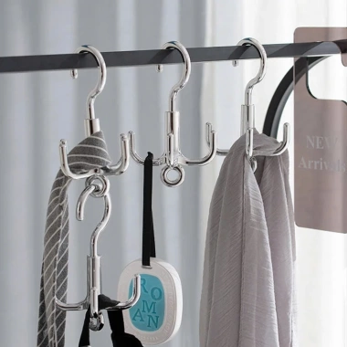 Móc Treo Đồ Xoay 360 Đa Năng 4 Chấu - Treo Quần Áo, Túi Xách, Thắt Lưng Chắc Chắn, Tiện Lợi