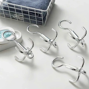 Móc Treo Đồ Xoay 360 Đa Năng 4 Chấu - Treo Quần Áo, Túi Xách, Thắt Lưng Chắc Chắn, Tiện Lợi