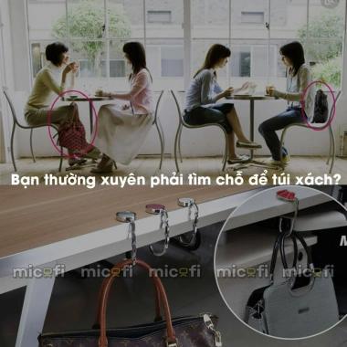 Móc Treo Micofi Đa Năng Gấp Gọn, Đặt Bàn, Gắn Cạnh, Không Dán, Chịu 5kg, Giá 40.000đ 2