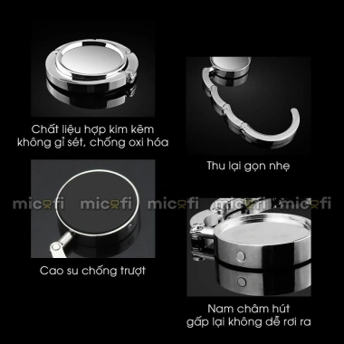 Móc Treo Micofi Đa Năng Gấp Gọn, Đặt Bàn, Gắn Cạnh, Không Dán, Chịu 5kg, Giá 40.000đ 8