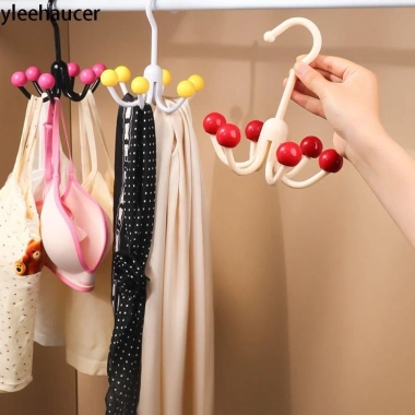Móc treo quần áo gia đình xoay 360° đa năng, di động 6 quả bóng, áo ngực, khăn mũ túi 2