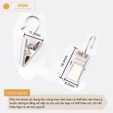Móc Treo Rèm Dạng Kẹp Đa Năng - Kẹp Vải Treo Tường, Giá 9.500 VND Giảm Sốc 3