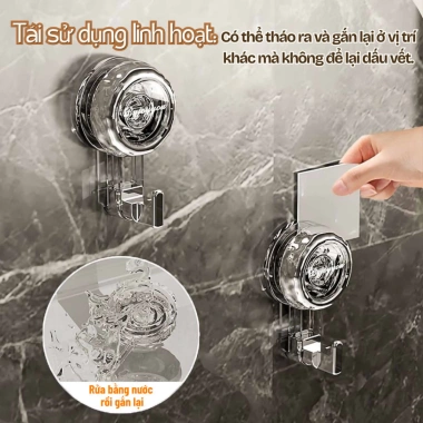 Móc treo tường hút chân không cho túi xách, ví, quần áo, chìa khóa, giảm còn 27.800₫ 8
