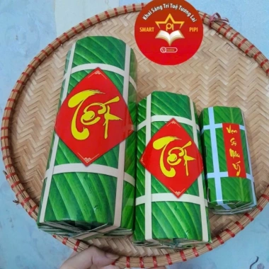 Model bánh chưng, bánh tét, giò dưa hấu, giỏ quà Tết – Giấy bìa dày, in màu sắc nét, chỉ 10.000₫