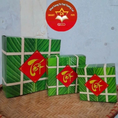 Model bánh chưng, bánh tét, giò dưa hấu, giỏ quà Tết – Giấy bìa dày, in màu sắc nét, chỉ 10.000₫