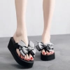 Mới 2.024 Dép Nữ Xỏ Ngón Đế Chống Trượt Cao 6cm Đính Nơ Thời Trang Du Lịch 2