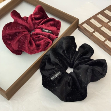 Moouga Thu Đông Nhung Vàng Scrunchy Dây Buộc Tóc Đẹp Nhấp Nháy Đuôi Ngựa Đầu Hoa 2
