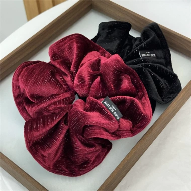 Moouga Thu Đông Nhung Vàng Scrunchy Dây Buộc Tóc Đẹp Nhấp Nháy Đuôi Ngựa Đầu Hoa 5