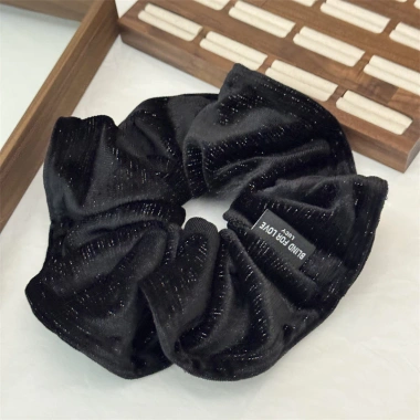 Moouga Thu Đông Nhung Vàng Scrunchy Dây Buộc Tóc Đẹp Nhấp Nháy Đuôi Ngựa Đầu Hoa 9