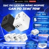Mophie Bộ sạc đa năng PD 70W/35W 3C2A GaN - Multi Port chuyển áp, bảo hành 2 năm, giá 799.000 VND