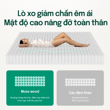 Mosswood Nệm Foam 20cm Lò xo túi độc lập - Tiếng ồn thấp, hỗ trợ cột sống, 2.399.000₫ 4