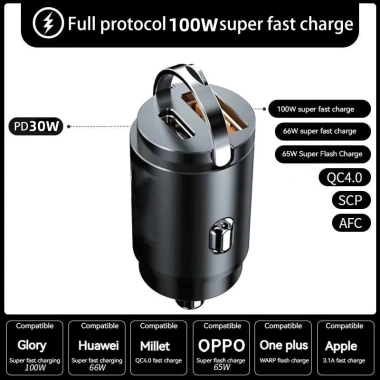 MotoPlex Tẩu Sạc Nhanh 12V/24V PD QC3.0 USB‑C 5 Cổng Đèn LED - Giá Ưu Đãi 32.1k VND 8