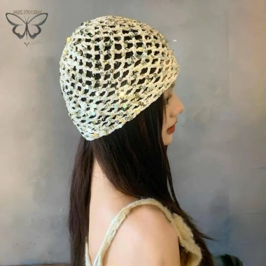 Mũ Beanie Nữ Vintage Đính Kim Sa Lấp Lánh - Du Lịch, Chụp Ảnh Hè Thu, Giá 159,192 6 Mũ Beanie Nữ Vintage Đính Kim Sa Lấp Lánh - Du Lịch, Chụp Ảnh Hè Thu, Giá 159,192 6