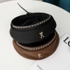 Mũ beret nữ phong cách Hàn Quốc, dây xích thời trang thu đông, giảm giá 70k 3