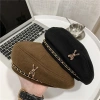 Mũ beret nữ phong cách Hàn Quốc, dây xích thời trang thu đông, giảm giá 70k 7