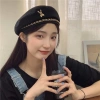 Mũ beret nữ phong cách Hàn Quốc, dây xích thời trang thu đông, giảm giá 70k 8