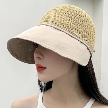 Mũ bucket chống nắng nữ tiểu thư, có nút đeo khẩu trang, bảo vệ UV