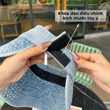 Mũ bucket nữ vải Jean vành rộng, chống UV thời trang AH2.067 - 150k
