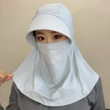 Mũ che nắng lụa băng thoáng khí kèm khăn choàng chống nắng - Giá chỉ 29.000₫ - anhtuyetstore 7