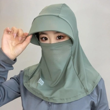 Mũ che nắng lụa băng thoáng khí, mũ chui đầu & khăn choàng mùa hè, giá 39.999đ