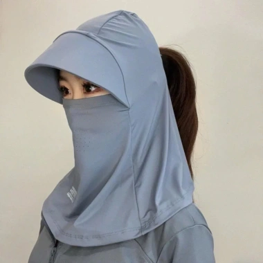 Mũ che nắng thoáng khí lụa băng và khăn choàng chống nắng xe đạp, giảm giá 29.500đ 8