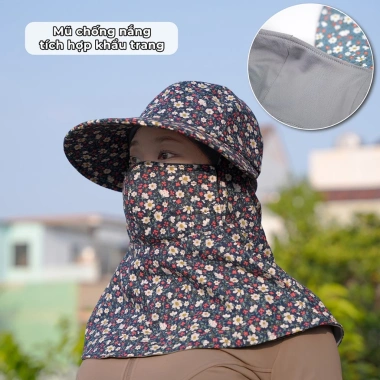 Mũ chống nắng 3in1 và khẩu trang UV thời trang nữ AH2.049 - Giá chỉ 159.000đ