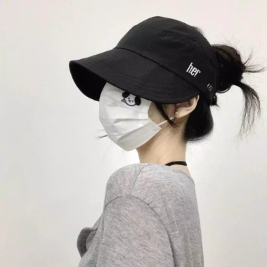Mũ Chống Nắng Hở Đầu Vành Rộng - Quai Điều Chỉnh, Thể Thao Nửa Đầu, Nón Hở Chóp Đi Biển Nữ