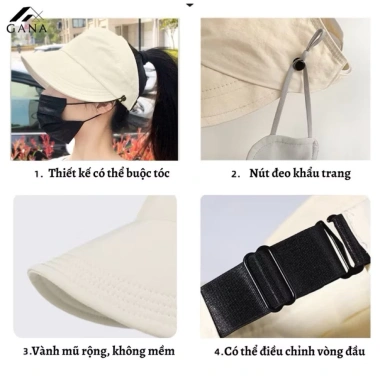 Mũ chống nắng phong cách trẻ chung - Siêu nhẹ, bảo vệ UV, giảm giá 26.500₫ 2