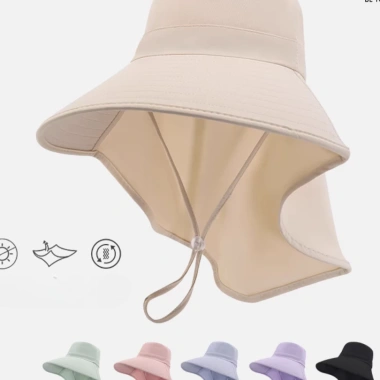 Mũ Chống Nắng Vành Rộng 12cm Khăn Che Full Vai Cổ JB48 Jussy Official Cotton UV 10.000 VND 7 Mũ Chống Nắng Vành Rộng 12cm Khăn Che Full Vai Cổ JB48 Jussy Official Cotton UV 10.000 VND 7