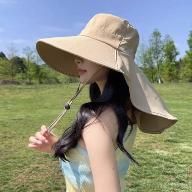 Mũ chống nắng vành rộng Hàn Quốc nữ mùa hè - Trùm đầu ngư dân, bảo vệ UV, giá 79.000₫