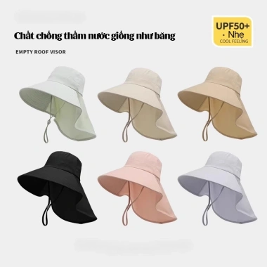 Mũ chống nắng vành rộng Hàn Quốc nữ mùa hè - Trùm đầu ngư dân, bảo vệ UV, giá 79.000₫