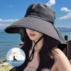 Mũ chống nắng vành rộng Hàn Quốc nữ mùa hè - Trùm đầu ngư dân, bảo vệ UV, giá 79.000₫ 9