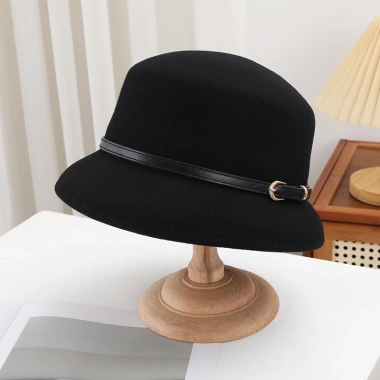 Mũ chuông dạ phối đai da sang chảnh - Giá chỉ 125.000₫, giảm từ 160.000₫