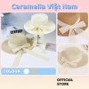 Mũ Cói Caramella Màu Be Vành Rộng Thắt Nơ Biển Che Nắng Mùa Hè Giá 49.000
