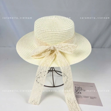 Mũ Cói Caramella Màu Be Vành Rộng Thắt Nơ Biển Che Nắng Mùa Hè Giá 49.000 4
