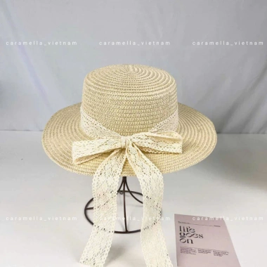 Mũ Cói Caramella Màu Be Vành Rộng Thắt Nơ Biển Che Nắng Mùa Hè Giá 49.000 7