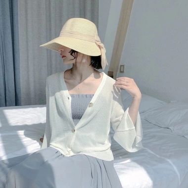 Mũ cói form lưỡi trai che nắng siêu xinh cho bạn gái - Nón cói đi biển, giảm giá 55k 9