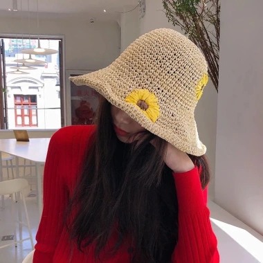 Mũ Cói Nan Đi Biển Họa Tiết Đan Hoa - Nón Tai Bèo Vành Rộng, Giá 95k 2 Mũ Cói Nan Đi Biển Họa Tiết Đan Hoa - Nón Tai Bèo Vành Rộng, Giá 95k 2