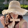 Mũ Cói Ren Nữ Vành Rộng Thắt Nơ Vintage - Đi biển, che nắng Hàn Quốc cho mẹ & bé gái, 68.000đ 8