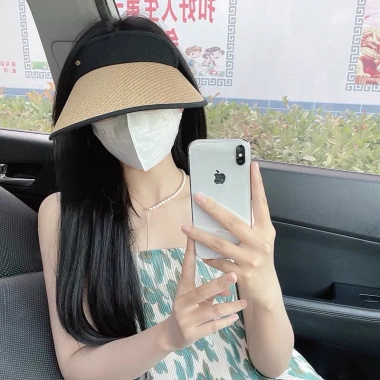 Mũ cói rộng vành chống nắng nửa đầu hoạ tiết gắn lá - Phụ kiện thời trang nữ, giá ưu đãi 39.999đ 2 Mũ cói rộng vành chống nắng nửa đầu hoạ tiết gắn lá - Phụ kiện thời trang nữ, giá ưu đãi 39.999đ 2