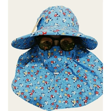Mũ Khẩu Trang Vành Rộng Chống Nắng UV - Cotton Mềm Mịn, Họa Tiết Đa Dạng, Dây Rút Tiện Lợi, 62.000₫