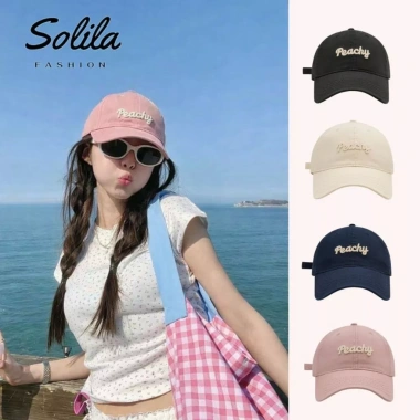 Mũ lưỡi trai nam nữ thêu chữ Peachy form cứng, basic siêu xinh, độ bền cao, phong cách trẻ trung - Đi học đi chơi chỉ 56.000đ