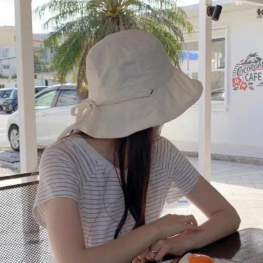 Mũ ngư dân DITIPOO chống nắng màu trơn, buộc dây mỏng nhẹ, thích hợp ngoài trời 8