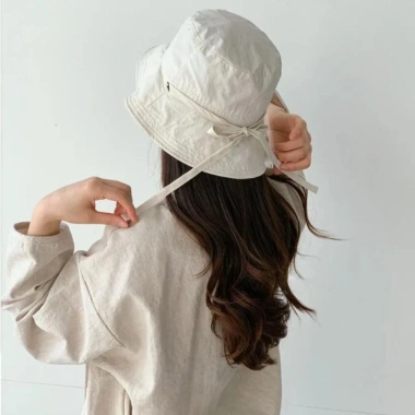 Mũ ngư dân DITIPOO chống nắng màu trơn, buộc dây mỏng nhẹ, thích hợp ngoài trời 9